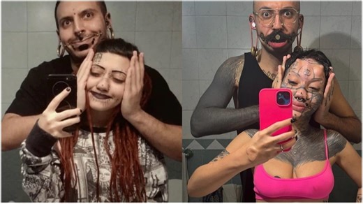Italian woman gets multiple body modifications to become a human cat