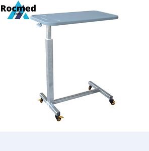 [Hot Item] Rotate Hospital Medical Dining Table Reading Table Bedside Table Laptop Table Height Pneumatic Adjustable Overbed Table by Gas Spring