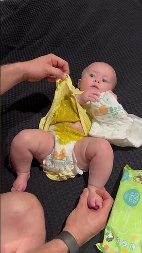 Baby has a very unfortunate poo explosion!