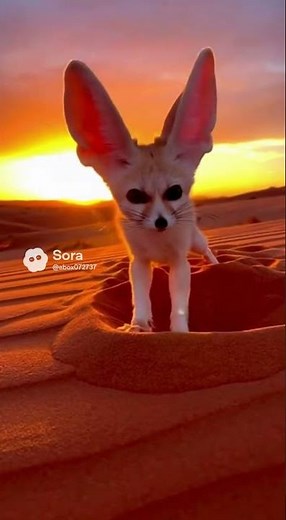 Cinematic Fennec Fox Digging at Sunset | Ultra-Realistic Desert Wildlife