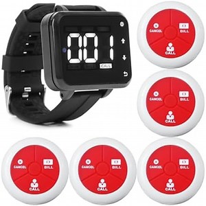 [Hot Item] Wireless Calling System Receiver Watch Pager Transmitter Call Button Service Calling System