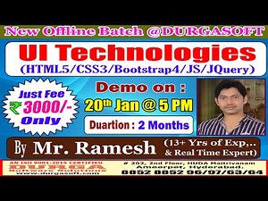 UI Technologies Offline Training @ DURGASOFT