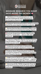 Migraine research is moving fast, here's what you might have missed this month: 💉 GON Blocks & IV Prochlorperazine are now first-line treatments for status migrainosus in the Emergency Department. 💊 Atogepant shows positive trial results for the acute treatment of migraine vs placebo. ⚡ Remote Electrical Neuromodulation (REN): A new study explains its mechanism for treating migraine. 🎯 Auricular Acupuncture reduces migraine pain, frequency, and duration — alone or with other treatments. 🤰 Pr
