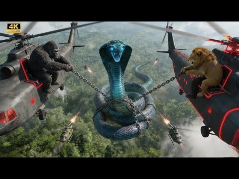 King Kong and the Giant Lion vs. the Giant Cobra: An Epic Jungle Battle