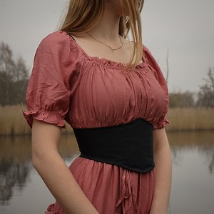 Black cotton underbust corset - Etsy.de