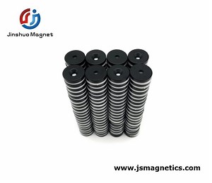 [Hot Item] N52 Strong Black Epoxy Coated Neodymium Disc Countersunk Hole Magnets Strong Permanent Rare Earth Magnets