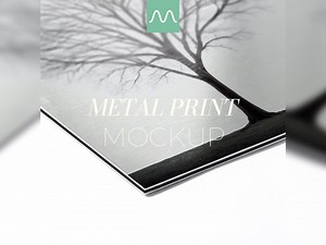 Aluminium Print Mockup | Metalldruck Nahaufnahme, Verhältnis 1x1, realistisch texturiert, PSD - Etsy.de
