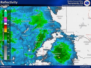 Showers and mountain snow showers are mostly confined to he Northern Sac Valley this evening. Activity is expected to continue through tonight. | US National Weather Service Sacramento California