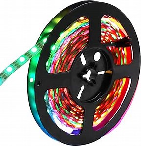 Individually Addressable LED Strip Light, 16.4ft Smart WS2812B 5050 RGB 370 LED Pixel Control Flexible Lights Tube Waterproof IP67 Black PCB DC 5V