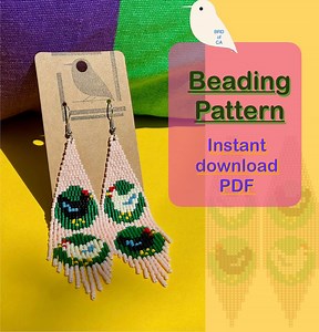 Beaded Chicken Earring Pattern: Miyuki Delica Bird Design (PDF Download) - Etsy