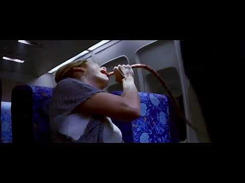 Snake jumps into Woman"s mouth.