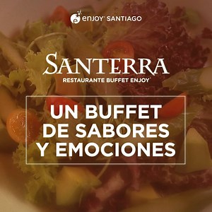 ¿Con ganas de comer algo rico y diferente? 🤔 ¡No te puedes perder nuestro Buffet Santerra! 🍽️ Almuerzos: -Lunes a domingo: 13:30 a 17:30 hrs. Cenas: - Lunes y martes: 18:30 a 23:00 hrs. - Miércoles a sábado: 18:30 a 02:00 hrs. - Domingo cerrado. 🎟️ Precios: Socios Enjoy Club (lunes a miércoles): $16.990 Precio general: $24.990 Te esperamos con los platos listos en la mesa 🔥 | Enjoy Santiago