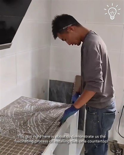 25 reactions | The fascinating process of installing tiles on a countertop! | DIY Panda | Facebook