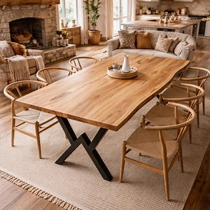Live Edge Dining Table, Solid Wood Slab Table, Natural Grain Kitchen Tables - Etsy Canada