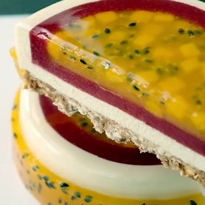 11K views · 185 reactions | “Exotic Passion” by Ksenia Penkina Patissier which includes coconut mousse, passion fruit and mango compote, strawberry coulis, coconut and passion fruit crumble and passion fruit decoration confit.  | Oomy | Facebook