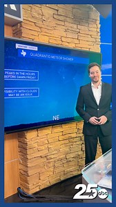 4.8K views · 18 reactions | Your 25 News meteorologist Caleb Chevalier KXXV has some exciting information about a Quadrantid meteor shower that could be visible to you right here in Central Texas tonight going into tomorrow morning! ✨ | 25 News KXXV | Facebook