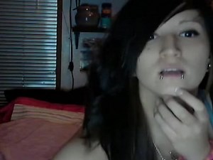 Horny emo immature fondles with her pussy