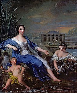 Marie-Anne de Bourbon-Condé mit dem Mineralwasser in Chantilly | Jean-Marc Nattier | Gemälde-Reproduktion