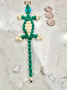 Green and Tan Bead Lizard Big - Etsy