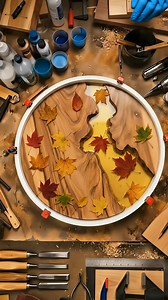 123K views · 875 reactions | Check out this transformation!  I built a custom coffee table using real wood and epoxy resin, embedding autumn leaves inside for a forever Fall look. The final result makes the living room look so cozy. Let me know what you think in the comments! ❤️ | Versa Epoxy | Facebook