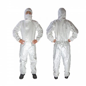 [Hot Item] Full Body Anti Virus En14126 PPE Suit Type 4 5 6 Nonwoven Personal Protective Equipment Suit Disposable Isolation Coverall