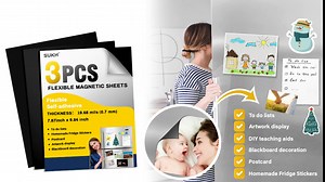 Sukh Magnet Sheets with Adhesive Backing - Flexible Adhesive Magnetic Sheets 3PCS Sticky Magnetic Paper for Crafts Photo Picture Stamp Dies and DIY 7.87x9.84 Inch 19.68Mils