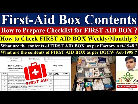 What is First-aid Box ! First-aid Box Contents as Per BOCW Act ! First-aid Box Contents Lists