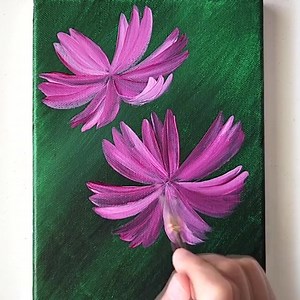 Draw Cosmos Flowers / Acrylic Painting for Beginners | Painting