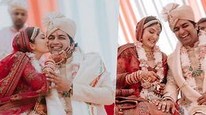 51K views · 1.8K reactions | Gujarati Actor Malhar Thakar Gets Married With Puja Joshi Wedding Inside Celebration & Love Story Malhar Thakar-Puja Joshi Wedding: Gujarati actor Malhar Thakar and Puja Joshi got married on November 26. On this occasion, the actress wore a red lehenga. #MalharThakar #PujaJoshi #Gujaratiactor #wedding #marriagecelebration ~PR.115~ED.284~HT.336~ | Boldsky | Facebook