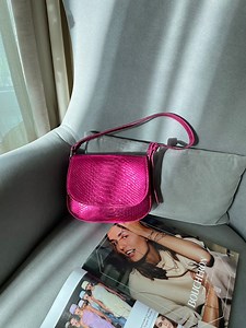 Genuine Python Skin Small Top Handle Shoulder Pink Foil Bag | Hot Pink Metal Purse | Classy Funky Designer Leather Bag | Party Bag Leather - Etsy Canada