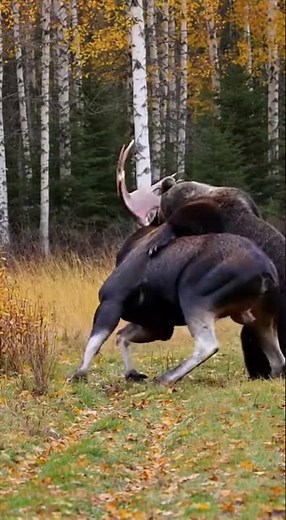 Bear Attacks Moose: Brutal Wildlife Fight Caught on Camera | Real Footage.