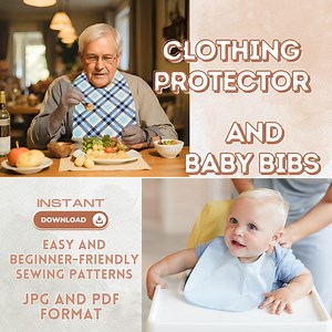 Baby & Adult Bib Sewing Pattern: Clothing Protector (PDF Pattern) - Etsy