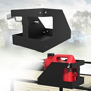 5-Gallon Gas Can Holder with Lock – Heavy-Duty Steel Fuel Can Rack for Trailer, Truck, or RV – Secure Anti-Theft Bracket Mount