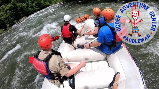 Raft Double Trouble rapid on the Middle Ocoee River with OAC and our wonderful guides! #rafting #OcoeeRiver #class3 #blueridgemountains #blueridgega #TennesseeRafting | Ocoee Adventure Center