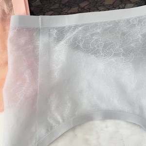 Summer Silk Transparent Jacquard Traceless Briefs High Elasticity Ladies Seamless Underwear Hip Ultra-thin Panty