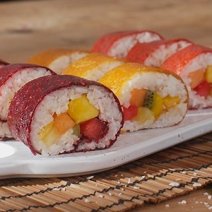 Fruit... sushi?!  This delightful twist is great for a fun snack or...
