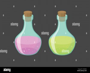 Vector magic vials with pink and green liquid, eps10 Stock Vector Image & Art - Alamy