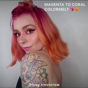 Some of @lucy.trevorrow’s fun haircolor adventures ✨⬇️⁣ ⁣ 1st look: Viral Yellow over blonde hair. ⁣ 2nd look: Viral Split hair using Rose Gold & Yellow.⁣ 3rd look: Magenta to Coral Colormelt.⁣ 4th look: Ruby Red & Fire Opal custom mixed.⁣ ⁣ Have you heard?! A NEW buying & educational experience is HERE! We’ve launched our NEW website! To celebrate, we are offering 15% OFF SITE-WIDE on all 40 AMAZING color shampoos & conditioners, bondfix & duos! Afterpay now available ✨⁣⁣⁣⁣ ⁣⁣⁣⁣ Buy now at WWW.