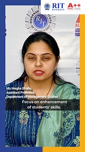 From skill enhancement strategies and corporate readiness programs to exciting international exposure initiatives, the faculty at RIT Roorkee is dedicated to preparing students for the ever-evolving corporate landscape. Step into the world of innovative education with Prof. Megha Bhatia, Assistant Professor in the Department of Management Studies at RIT Roorkee! In a recent insightful conversation, she unveiled the dynamic teaching methods that shape the student experience and help them excel. #