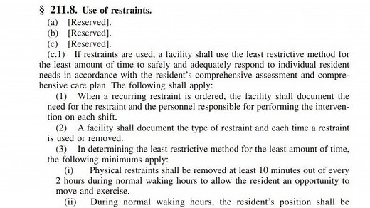 'Certain patients need it': Is restraint use too limited by law in Pa. nursing homes?