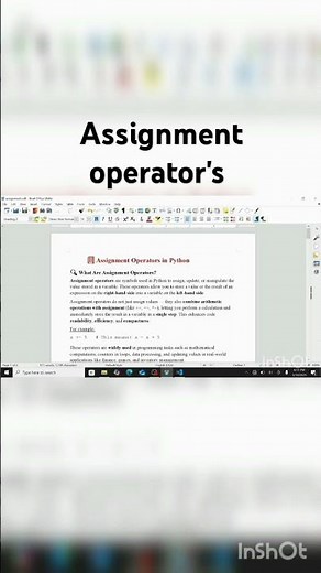 Assignment operator's in python #coding #pythonforbeginners #education #python
