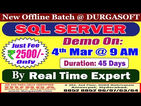 SQL SERVER Offline Training @ DURGASOFT