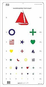 Kindergarten Distance Vision Chart with Color Symbols 6m / 20ft