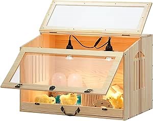 Chicken Brooder Box for Chicks Brooder Plate Heater Kit 15 Chicks Brooder with Thermometer Chicken Starter Kit Chick Warmer Brooder for Chick Duck Quail Poultry Hamster