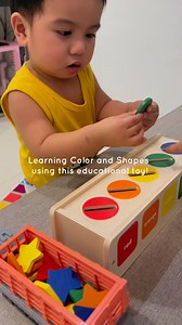 35 reactions | Learning shapes and color using this educational toy! (Wooden Shape and Color Sorter) ❤️ #educationaltoysforkids | Mamii Worthy | Facebook