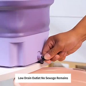 Foldable Washing Machine, 8L High Capacity Mini Washer, with 3 Modes Deep Cleaning,Half Automatic Small Washer for Baby Clothes Underwear or Small Items,RV Travel laundry (ABS Purple)