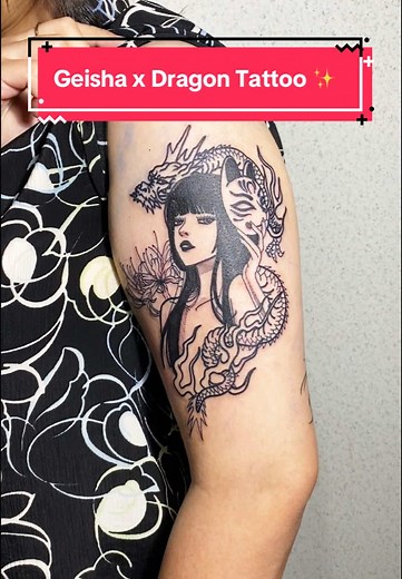 Geisha and Dragon Tattoo Art Inspiration
