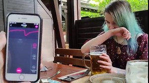 Remote orgasm control of my stepsister in pub!