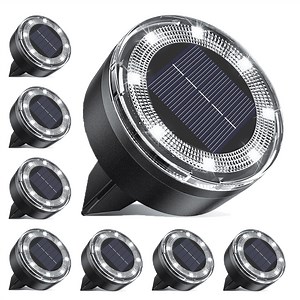 Solar Lights Outdoor Waterproof, LED Flat In-Ground Landscape Lights for Pathway, Garden, Yard, Patio, Driveway, Walkway, Lawn & Deck Lighting