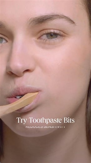 Skip the harsh whitening toothpastes. Our plastic-free Toothpaste Bits make it easy to naturally whiten your teeth without sensitivity or irritation. | Bite